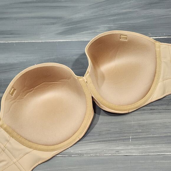 Calvin Klein Strapless Push-Up Bra 36DD Underwire Naked Glamour QF5677 Beige - Picture 4 of 11